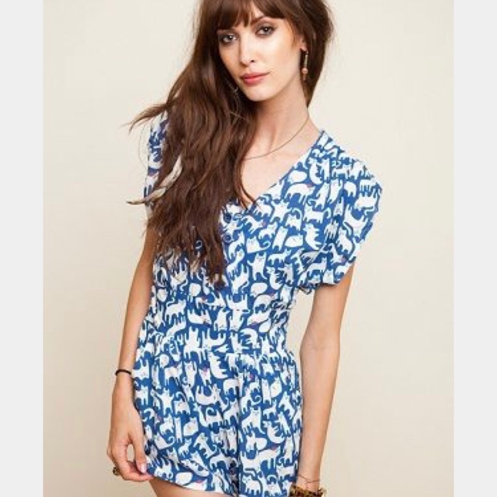 Drop Dead scatty cat romper